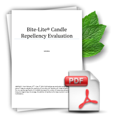 Candle Repellency Evaluation relating to the effectiveness of our natural mosquito repellent formula.